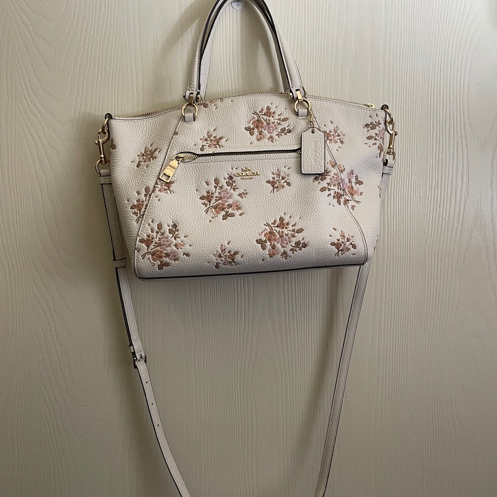 Coach Cream and Pink Satchel Bag